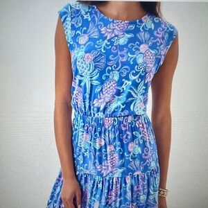 NWT Lilly Pulitzer Danville Dress Sunwashed Blue Citrus Crush XS